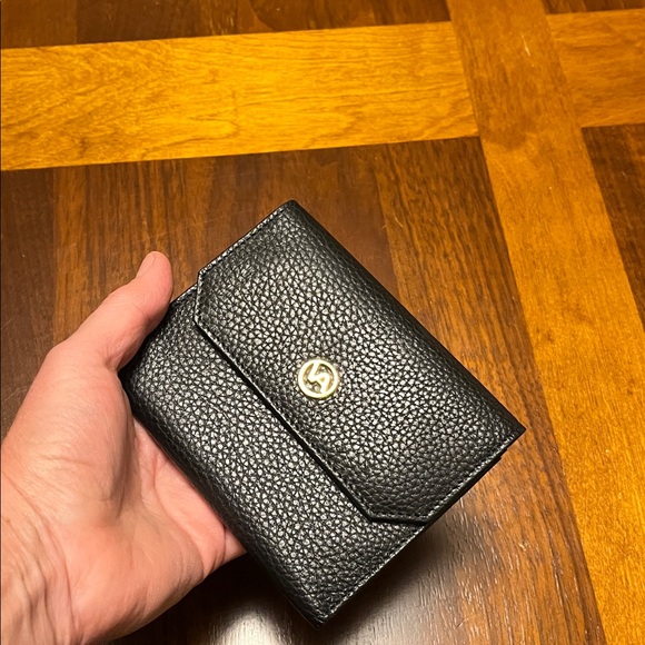 Black grain leather Valentina Italian small wallet, never been used - Picture 8 of 12